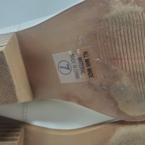 Chariot & Co Boots Western Mid-Calf Stacked Heel Cowboy Boots White Size 7 - Picture 9 of 10